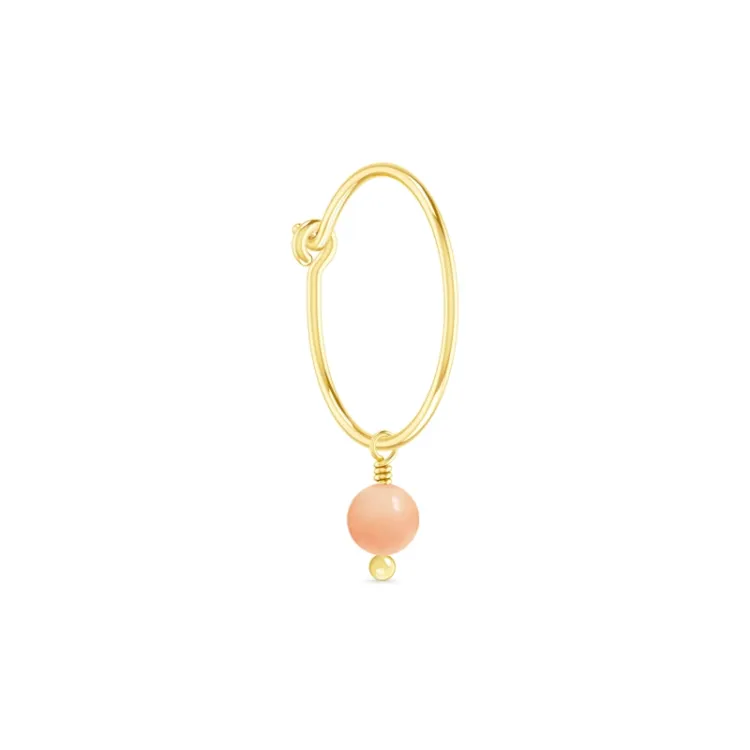ID Fine IDH049GDPINK Ibiza 1/2 par mini hoops i förgyllt silver rosa korall