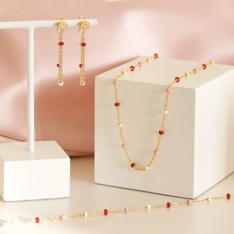 Enamel Lola Rosie halsband i förgyllt silver