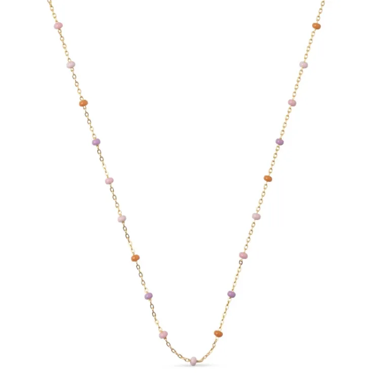 Enamel Lola Blush halsband i förgyllt silver ljuslila emalj