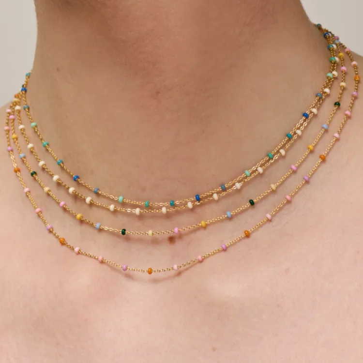 Enamel Lola Blush halsband i förgyllt silver ljuslila emalj