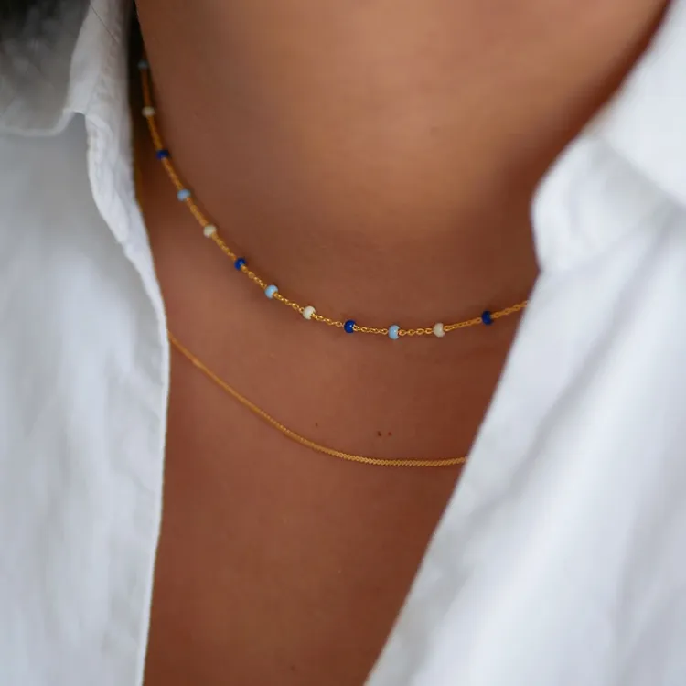 Enamel Lola Marine halsband i förgyllt silver multifärgat emalj
