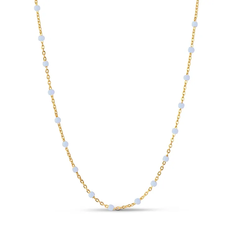 Enamel Lola Sky halsband i förgyllt silver ljusblå emalj