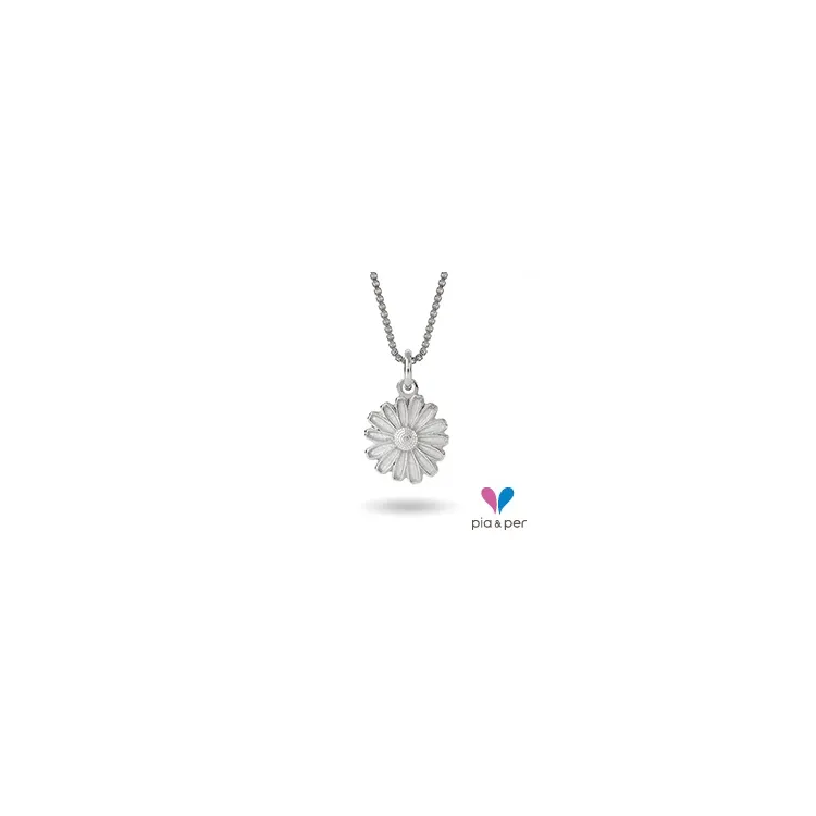 10 mm Pia och Per 39703 prästkrage halsband i silver vit emalj