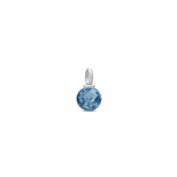 Julie Sandlau Globe blå hängen i satinrhodinerat sterlingsilver blå kristal