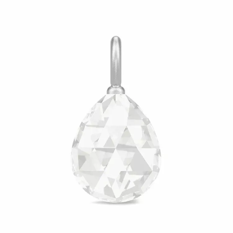 Julie Sandlau Ballerina vit kristal hängen i satinrhodinerat sterlingsilver vit kristal