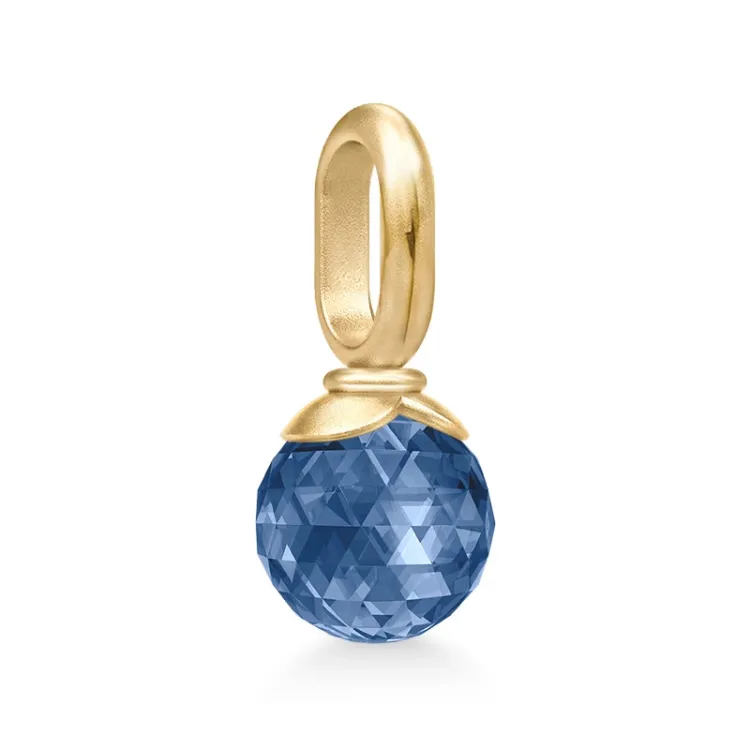Julie Sandlau Berry Small blå hängen i förgyllt silver blå kristal
