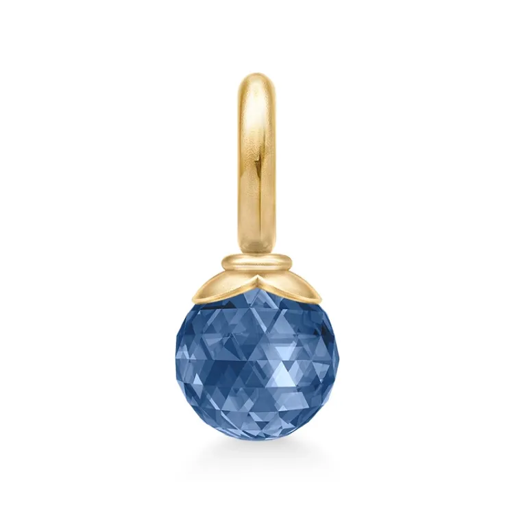 Julie Sandlau Berry Small blå hängen i förgyllt silver blå kristal