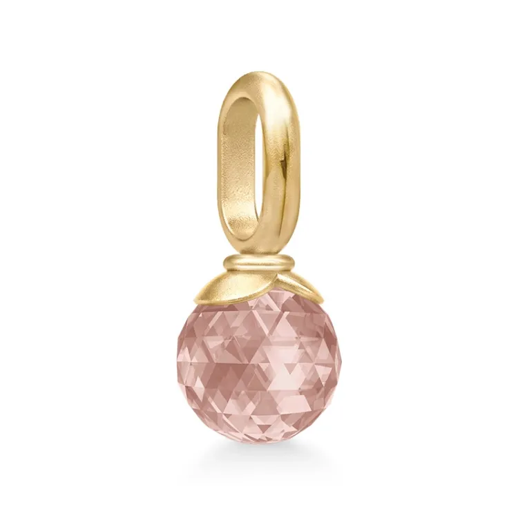 Julie Sandlau Berry Small rosa hängen i förgyllt silver rosa kristal