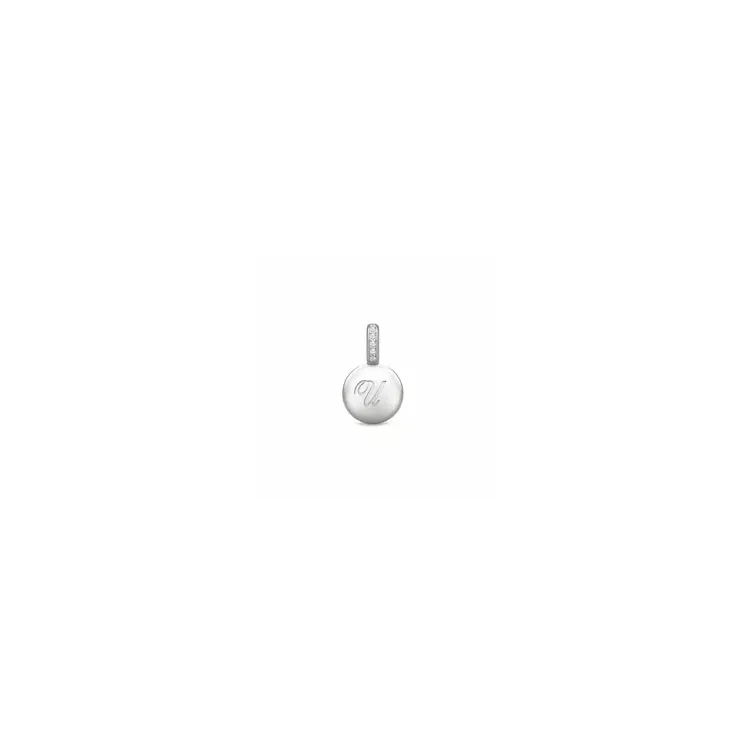Julie Sandlau ID hängen i satinrhodinerat sterlingsilver vit zirkon