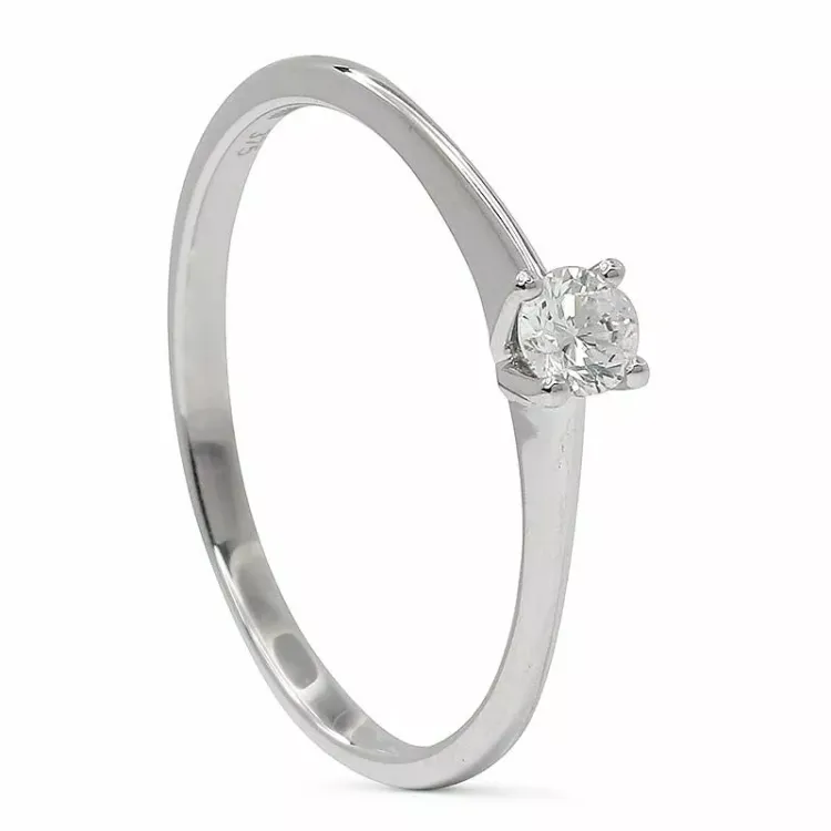 Diamant guld ring i 9 karat vitguld 0,15 ct