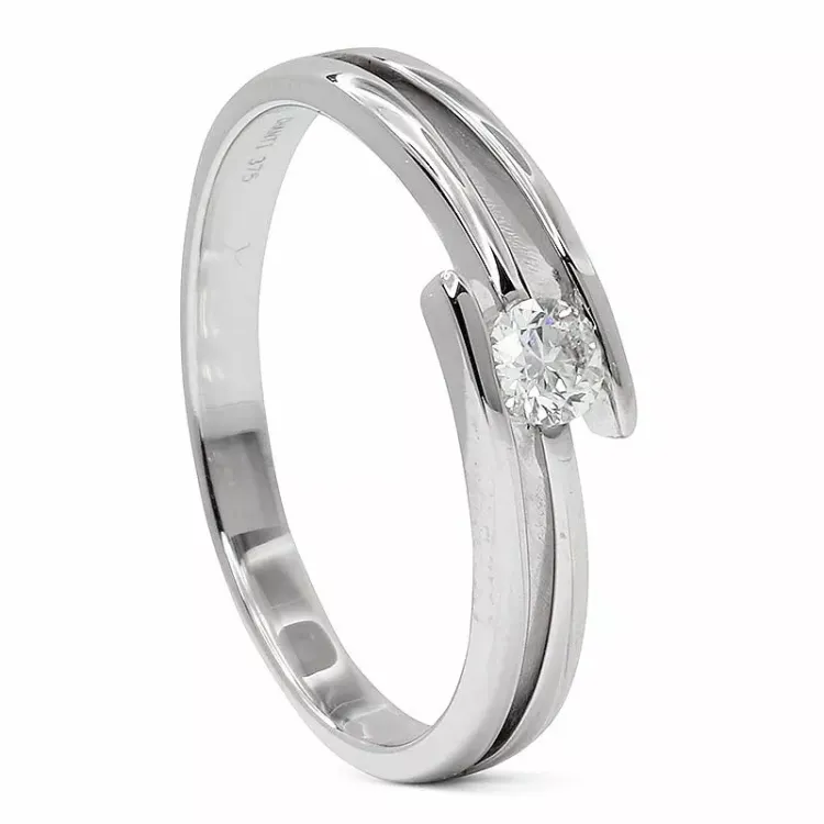 diamant guld ring i 9 karat guld 0,15 ct