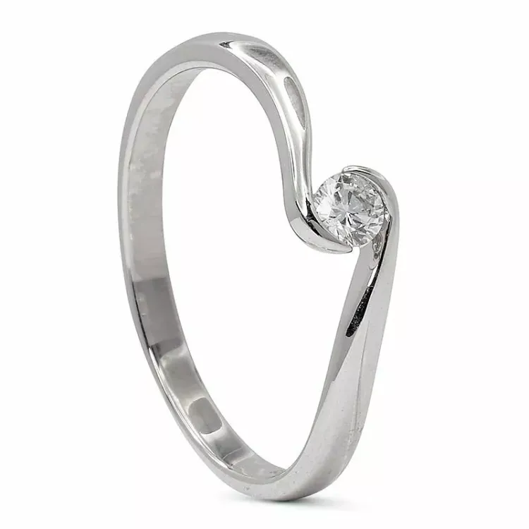 diamant guld ring i 9 karat vitguld 0,10 ct