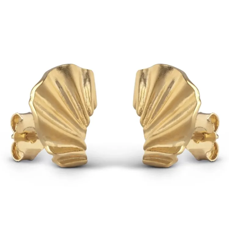 Enamel Mini Wave örhängen i förgyllt silver