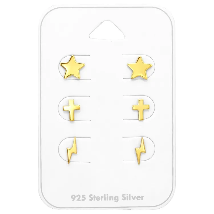 örhängestift i förgyllt silver - Little Ones