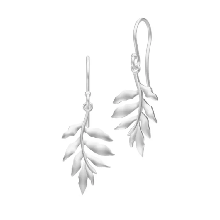 Julie Sandlau Little Tree Of Life örhängen i satinrhodinerat sterlingsilver