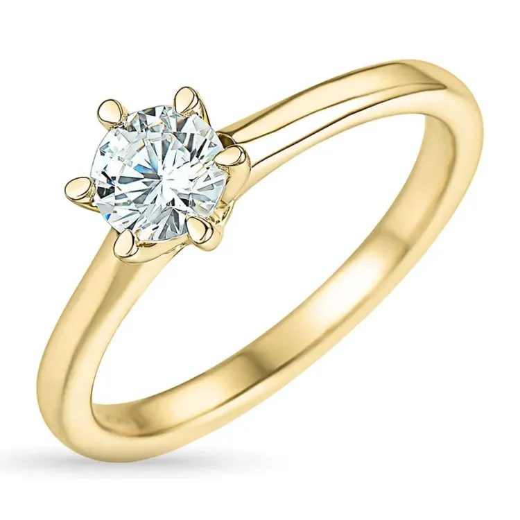 Kollektionsprov zirkon solitärring i 9 karat guld