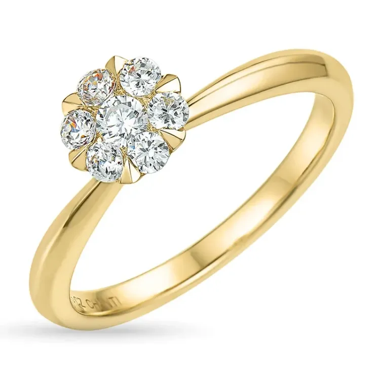 Kollektionsprov zirkon guldring i 9 karat guld