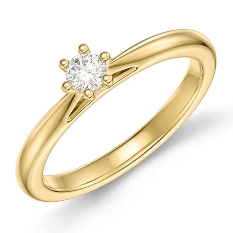 Kollektionsprov 0,20 ct lab grown diamant solitärring i 9 karat guld 0,20 ct