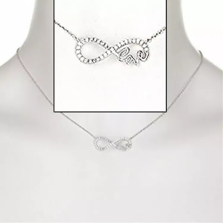 Kollektionsprov infinity halsband i silver med hängen i silver