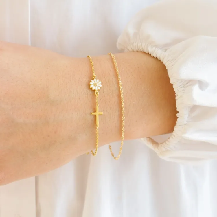 prästkrage armband i förgyllt silver - Marie