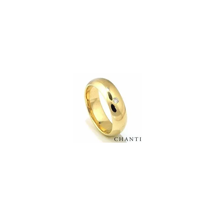 Vigselsring i 14  karat guld 0,05 ct