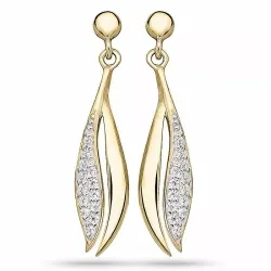 Kollektionsprov ellipsform guldörhäng i 9 karat guld med zirkon