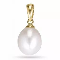Ovalt pärla hängen i 14  carat guld