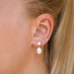 7 - 8 mm pärla örhängen i förgyllt silver