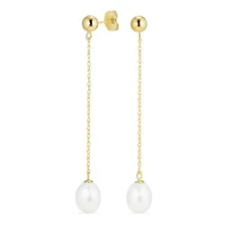 7 - 8 mm långa örhängen i 14 karat guld