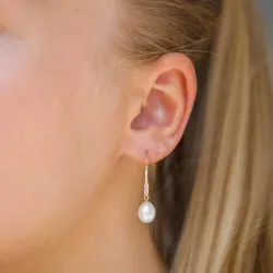 7 - 8 mm pärla örhängen i förgyllt silver