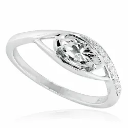 vit zirkon ring i silver