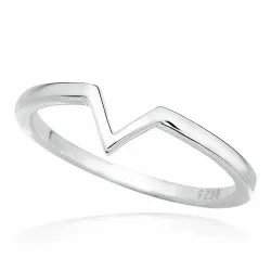 Bokstav v form ring i rhodinerat silver