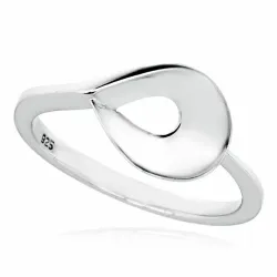 Skulptural droppe ring i rhodinerat silver