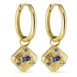 11 mm fyrkantigt creol i förgyllt silver