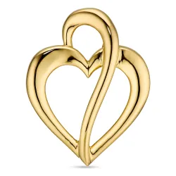 hjärta hängen i förgyllt silver