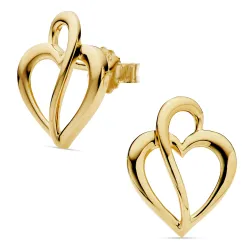 hjärta örhängen i förgyllt silver