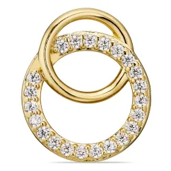 zirkon hängen i förgyllt silver