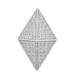 Elegant fyrkantigt zirkon hängen i rhodinerat silver