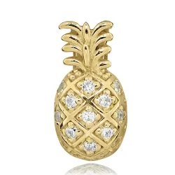 Smart ananas hängen i förgyllt silver