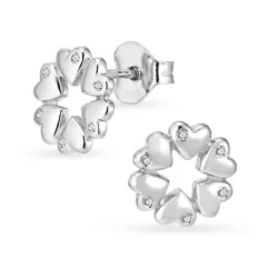 hjärta zirkon örhängestift i silver