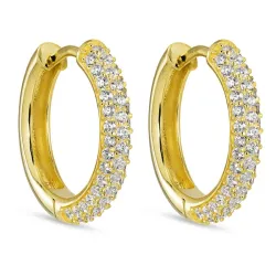 17,2 mm zirkon creol i förgyllt silver - Lumé Illume