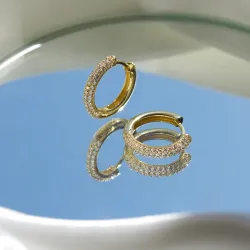 17,2 mm zirkon creol i förgyllt silver - Lumé Illume