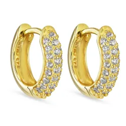 13,5 mm zirkon creol i förgyllt silver - Lumé Illume