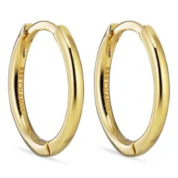 14 mm creol i förgyllt silver - Lumé Essence