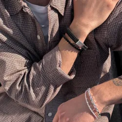 Nordahl andersen svart armband i läder