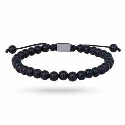 Nordahl andersen svart onyx armband i läder