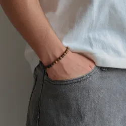 Nordahl andersen armband i läder brun tigeröga