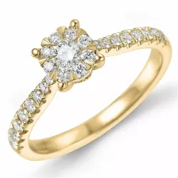 rund diamantring i 14  karat guld 0,10 ct 0,36 ct