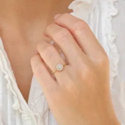 rund diamantring i 14  karat guld 0,20 ct 0,15 ct