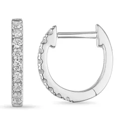 12 mm creol i 14 karat vitguld med diamant
